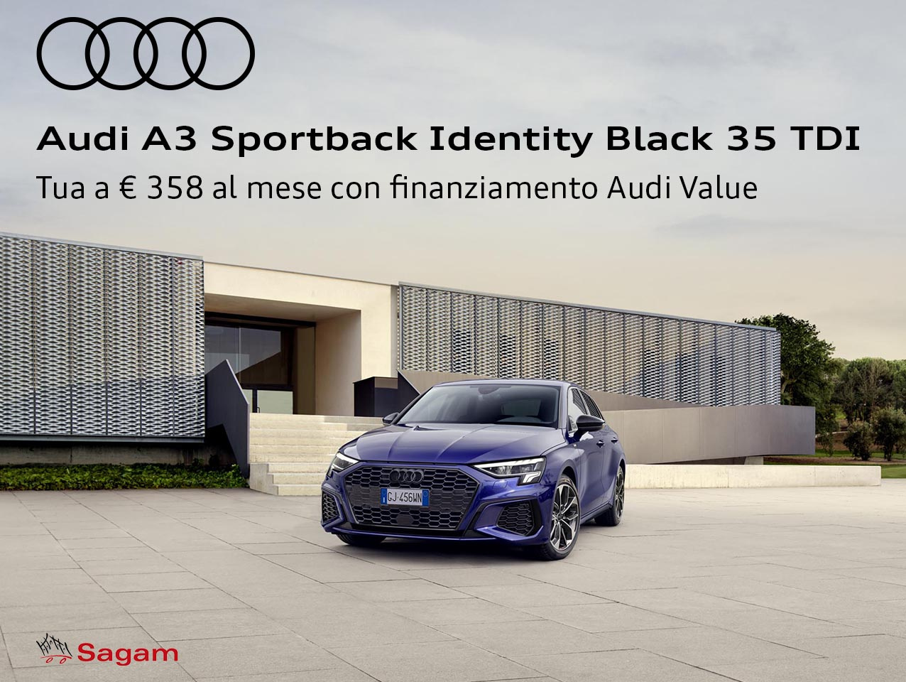 Nuova Audi A3 Sportback Identity Black 35 TDI