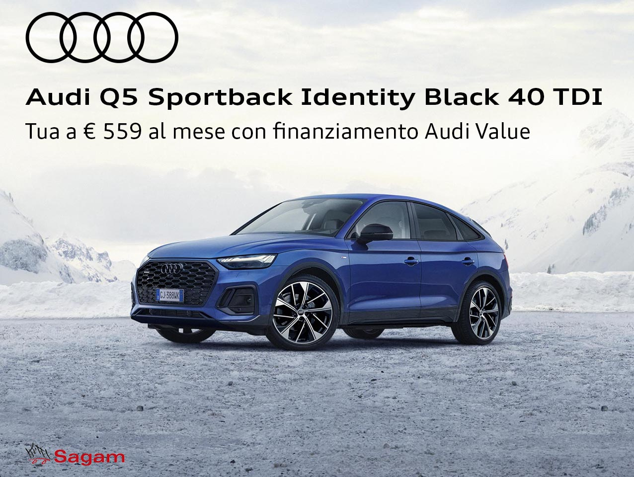 Nuova Audi Q5 Sportback Identity Black 40 TDI